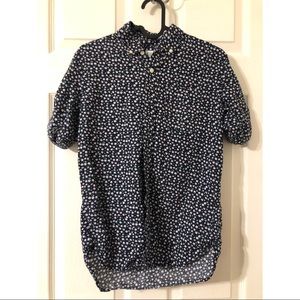 Blue Short Sleeve Floral